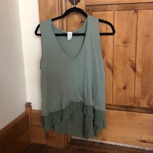 Free People // Distressed Olive Tank